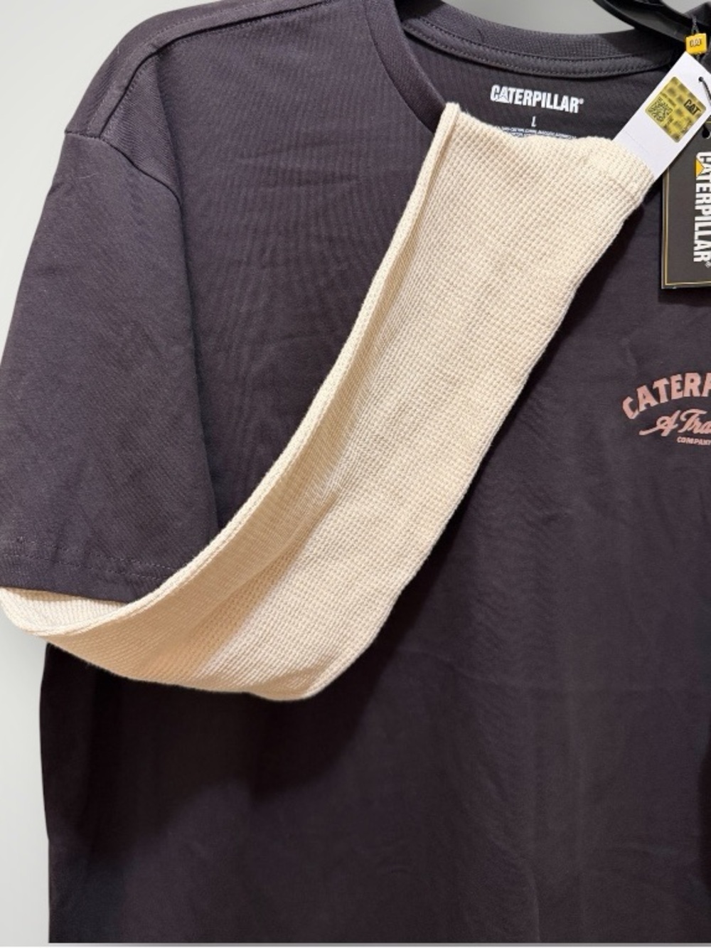 NWT Men's Caterpillar Graphic Long Sleeve Thermal Waffle Twofer - Size Large - Picture 2 of 5
